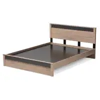 Lefancy.net Lefancy  Jamie Modern and Contemporary Two-Tone Oak and Grey Wood Queen Size Platform Bed
