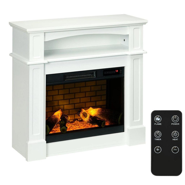 ELECTRIC FIREPLACE WITH MANTEL, FREESTANDING HEATER CORNER FIREBOX WITH REMOTE CONTROL in Fireplace & Firewood - Image 4