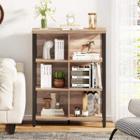 17 Stories 17 Storeys Rustic 6 Cube Storage Organizer Shelf, Wood And Metal Cubby Bookcase, Industrial 3 Tier Cube Books