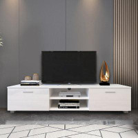Latitude Run® TV Stand Media Console Entertainment Centre Table, 2 Storage Cabinet With Open Shelves For 70"