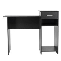 Latitude Run® TDC High-quality Integrated Melamine Board Computer Desk with Drawer Black RT