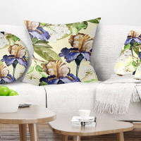 Made in Canada - East Urban Home Floral Seamless Flowers Vector Art Pillow
