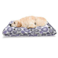 East Urban Home Ambesonne Purple And Black Pet Bed, Scattered Round Big And Small With Mandala Inspired Design, Chew Res