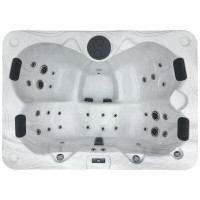 Futura Spas 3 Person 55 - Jet Acrylic Rectangle Standard Hot Tub with Ozonator in Slate Grey