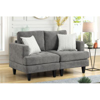 Ebern Designs Loveseat with Throw Pillows