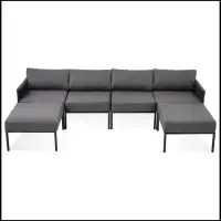 Latitude Run® GO 6-Pieces Aluminum Patio Furniture Set, Modern Metal Outdoor Conversation