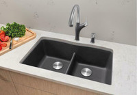 BLANCO DIAMOND U 2 LOW DIVIDE Kitchen Sink - 9 finishes Available ( Granite composite sink in SILGRANIT® )