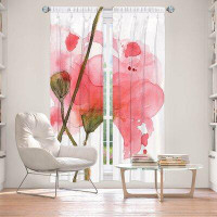 Red Barrel Studio Lined Window Curtains 2-Panel Set For Window From Red Barrel Studio By Dawn Derman - Corral Poppies