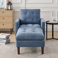 Latitude Run® Single Sofa Chair, Living room chair, Comfortable Armchair with Solid Wood Legs