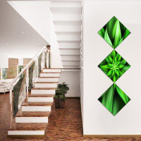 East Urban Home 'Exotic Green Flower Petals' Graphic Art Print Multi-Piece Image on Canvas