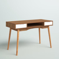 Mercury Row® Teen Aaron Two Drawer Mid-Century Modern Open Shelf Wooden Desk