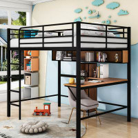 Mason & Marbles Amena Full Loft Bed with Built-in-Desk by Mason & Marbles