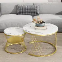 sungrill Nesting Coffee Table with Marble Grain Table Top
