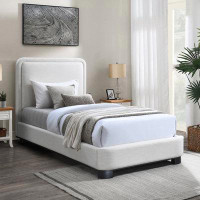 Meridian Furniture USA Solid Wood Upholstered Platform Bed