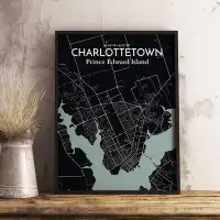 Wrought Studio 'Charlottetown City Map' Graphic Art Print Poster in Midnight