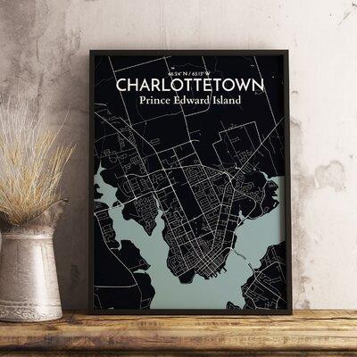Wrought Studio 'Charlottetown City Map' Graphic Art Print Poster in Midnight in Arts & Collectibles
