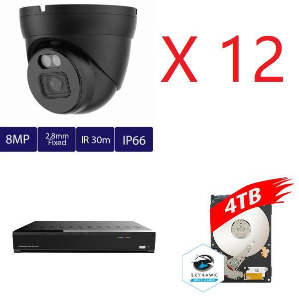 Monthly promo! Aibase 16 ch 4K AI Full Color IP Kit: NVR-3216-16P-AI+4TB HDD+12pcs IP3138W-A-SI-28-AI in Security Systems - Image 2