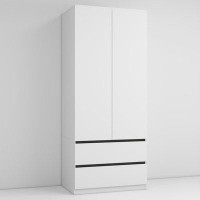 Hokku Designs 32" Modern White Closet System with Drawers