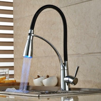 Kitchen Faucets , Transitional with Chrome Single Handle One Hole ( Pull Down )