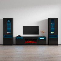Orren Ellis Delaine Entertainment Centre for TVs up to 88" with Fireplace Included