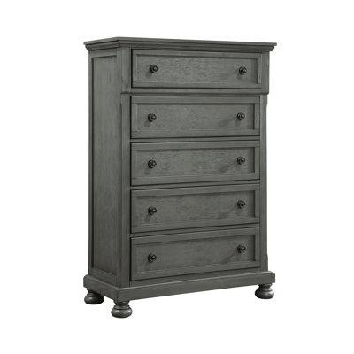 wendeway Jackson Modern Style 5-Drawer Chest Made With Wood & Rustic Grey Finish in Dressers & Wardrobes