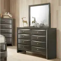 Lark Manor Houchins 8 Drawer 59'' W Solid Wood Double Dresser with Mirror