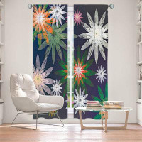 East Urban Home Lined Window Curtains 2-panel Set for Window Size by Pam Amos - Starburst Navy