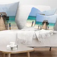 Made in Canada - East Urban Home Wooden Sea Bridge Exotic Wood Jetty at Zanzibar Island Lumbar Pillow