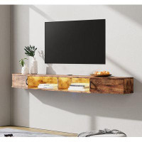 Wrought Studio Wrought Studio™ 70" Floating TV Shelf With Blue Led Light, Wall Mounted TV Stand, Media Console Stand Wit