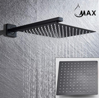 Square Shower Head High Pressure Ultra-Thin 10 In Matte Black Finish