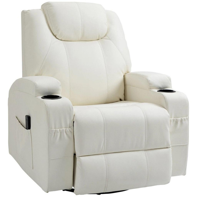 FAUX LEATHER RECLINER CHAIR WITH MASSAGE, VIBRATION, MUTI-FUNCTION PADDED SOFA CHAIR in Chairs & Recliners