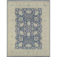 Isabelline One-of-a-Kind Suzann Hand-Knotted Grey 10'2" x 13'10" Wool Area Rug