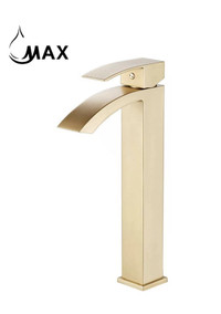 Waterfall Vessel Sink Bathroom Faucet 11 Brushed Gold Finish