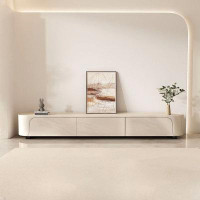 Orren Ellis Simple Modern Cream Style Oval TV Stand