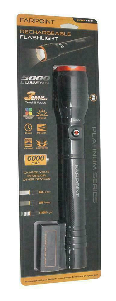 5000 LUMEN MILITARY GRADE FLASHLIGHT and POWERBANK  - INSANELY BRIGHT 150 METRE RANGE - Turns Night into Day! in Fishing, Camping & Outdoors - Image 4