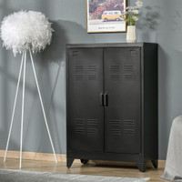 Storage Cabinet 29.5"x13"x43.3" Black
