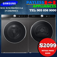 Samsung WW25B6900AX 24 Front Load Washer And DV25B6900EX 24 Dryer Pair Sale With 4.0 cu. ft. Smart Dial And Sensor Dry