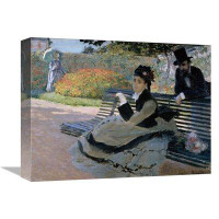 Vault W Artwork 'Camille Monet on a Garden Bench' by Claude Monet Print on Canvas