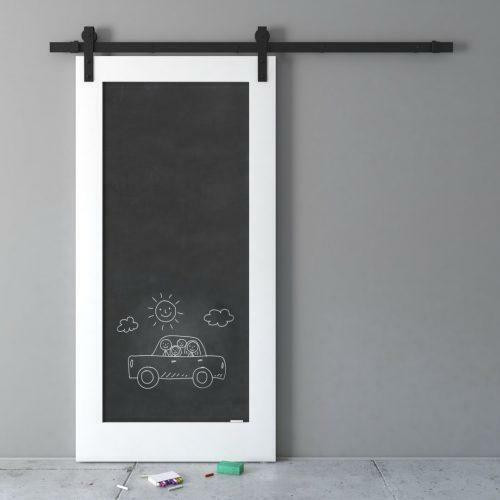 40 x 83 Chalkboard Barn Door ( White )( Hardware and Handle can be Upgraded, Can Add Soft Close ) in Windows, Doors & Trim - Image 3