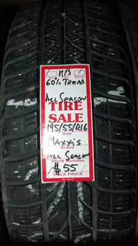 P 195/55/ R15 MAXXIS ALL SEASON M/S Used All Season Tire - 60% TREAD LEFT $55 for THE TIRE / 1 TIRE ONLY !!