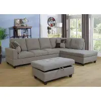 Latitude Run® Raphael 103.5" Wide Linen Right Hand Facing Corner Sectional with Ottoman