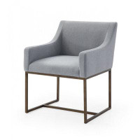 Latitude Run® Grey Velvet Antique Brass Dining Chair