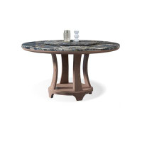 Fit and Touch 47.24" Picture Colour Round Marble Dining Table