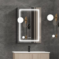 Wrought Studio Arlondo Aluminum Surface Mount Frameless 1 Door Medicine Cabinet with LED Lighting and Electrical Outlet