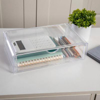 Martha Stewart Thomas Martha Stewart Plastic Stackable Office Desktop Organizer Box with Drawer