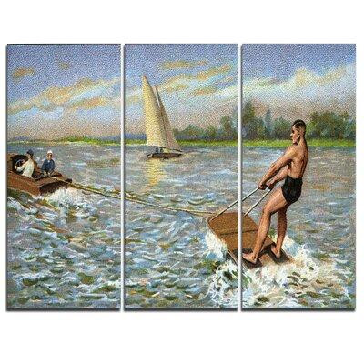 Design Art Water Skiing - 3 Piece Graphic Art on Wrapped Canvas Set in Arts & Collectibles