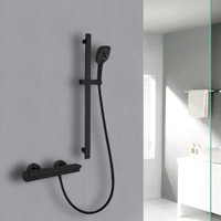Breyden Adjustable Hand Shower on Bar w Thermostatic Shower System ( Chrome, Brushed Gold or Matte Black )  JBQ
