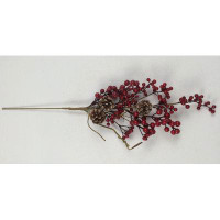 The Holiday Aisle® Red Berries And Pinecones Faux Plants And Trees