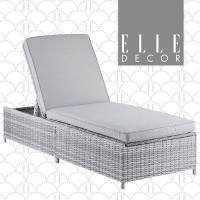 Elle Decor Elle Decor Vallauris Outdoor Chaise Lounge with Storage, Grey