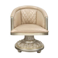 Andrew Home Studio Tufted Arm Chair in Antique Gold